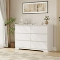 thumbnail image 2 of Commode Moderne Blanche à 6 Tiroirs, Commode Simplement Moderne, Commodes à 6 Tiroirs pour Rangement de Vêtements pour Chambre, Commode Double en Bois pour Chambre, Salon, Entrée, 2 of 7