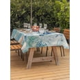 thumbnail image 2 of Outdoor Tablecloth with Umbrella Hole & Zipper, Blue Teal Turtle Coastal Rectangle Tablecloth 60x120 Inch, Summer Beach Ocean Nautical Coral Patio Table Cover Waterproof Table Cloth for Picnic/Party, 2 of 7