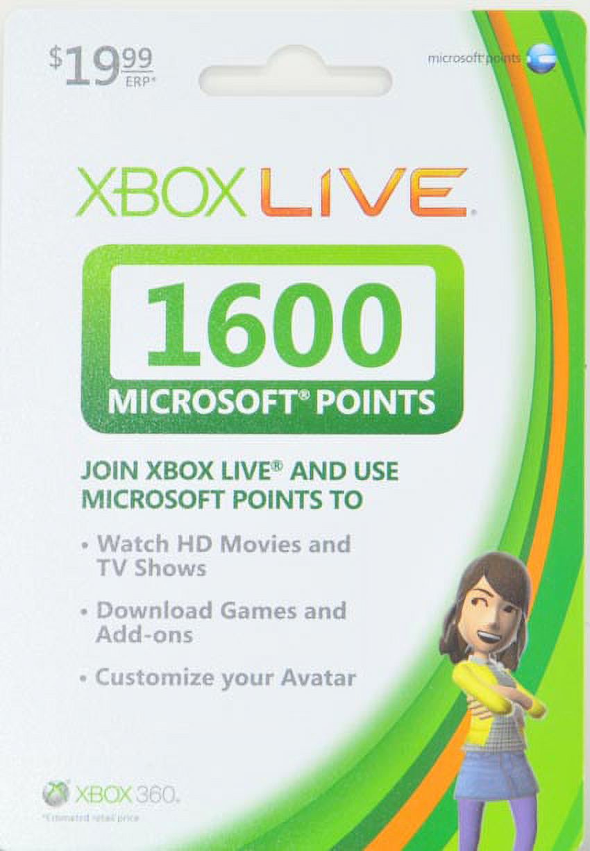 Xbox 1600 Microsoft Points Card - image 2 of 2