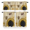 thumbnail image 2 of Kitchen Window Curtains Valance and Tier Set, Farm Sunflowers Bees Rod Pocket Tier Curtain Valance Set, Vintage Style Country Floral Light Filtering Cafe Curtains for Bedroom Living Room, 2 of 9