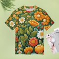 thumbnail image 4 of Nostalgic Vintage Floral Women's T-Shirt Short Sleeve T Shirts Tops Tee Ladies Loose T, 4 of 6