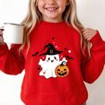 thumbnail image 4 of DJDLJWCJ Girls Halloween Fleece Sweatshirt Long Sleeve Crew Neck Oversized Graphic Pullover Kids Fall Casual Halloween Sweatshirts Red Size 9, 4 of 7