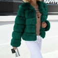 thumbnail image 2 of Fake Fur Coat, Yigetop Womens Winter Outerwear Faux Fur Long Sleeve Crop Jacket Shaggy Coat Open Front Cardigans Fur Coats for Women Green 5XL, 2 of 6