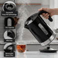 thumbnail image 6 of OVENTE 1.8L Electric Kettle with 1500W Fast Boiling Heater, Black KP413B | Best For Coffee or Tea, BPA-Free, Easy-Fill Lid, Water Level Window, Auto Shut-Off & Boil-Dry Protection, Removable Filter, 6 of 8