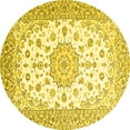 thumbnail image 1 of Ahgly Company Machine Washable Indoor Round Persian Yellow Traditional Area Rugs, 6' Round, 1 of 4