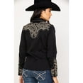 thumbnail image 2 of Scully Womens Black Poly/Rayon Scroll L/S Blouse S, 2 of 6