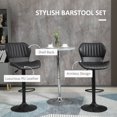 thumbnail image 4 of HOMCOM Shell Back Bar Stool Set of 2 Adjustable Counter Height Bar Stools, 4 of 10