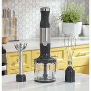 GE 500-Watt Immersion Blender with Accessories and Stainless Steel Attachments, Stainless Steel