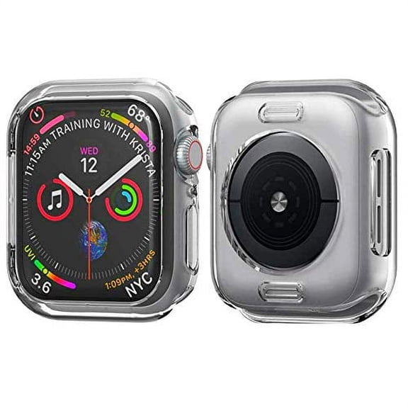epacks Case Compatible Apple Watch Series 4, Shock Proof Protective Silicone Bumper Resistant TPU Protector Case Cover Replacement for Apple Watch Series 4 (Clear, 44mm)