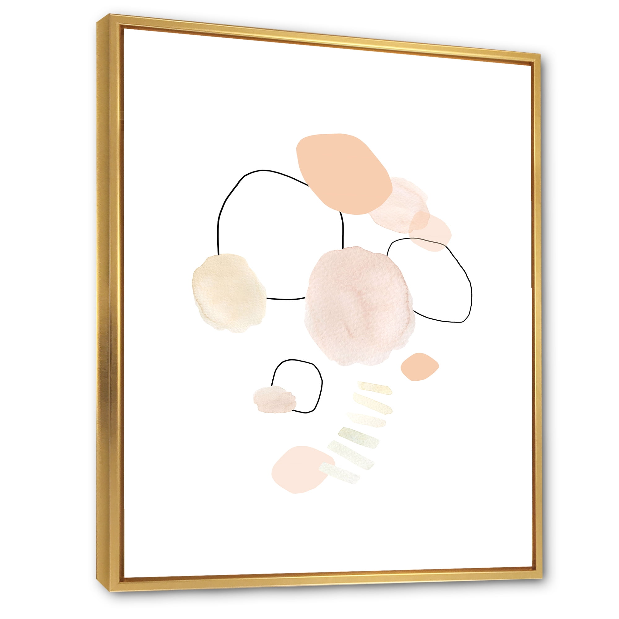 Designart 'Watercolour Stains On White' Shabby Chic Framed Canvas Wall Art Print
