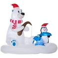 thumbnail image 2 of Outsunny 6ft Christmas Inflatables Outdoor Decorations Polar Bear and Penguin with Santa's Hat Fishing on Board, Blow-Up LED Yard Christmas Decor, 2 of 9