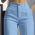 thumbnail image 4 of LYHBC Dress Pants for Women Button Adjustable Waist Flat Front Office Business Casual Work Pants with Pockets, 4 of 6