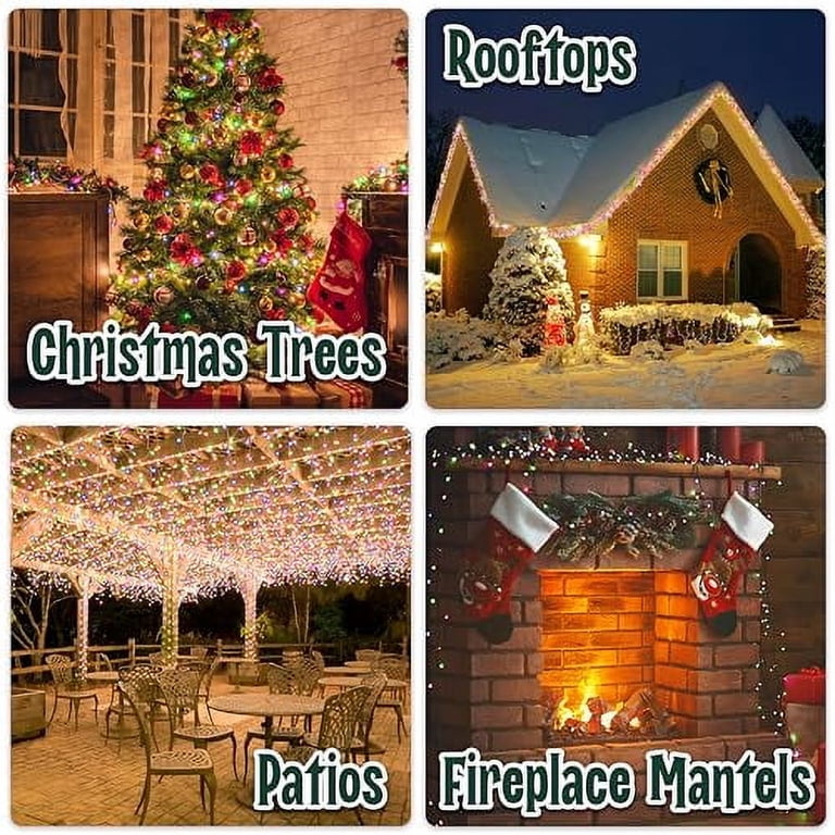 SHATCHI Compact LED String Lights - 50,000 Hour Life, IP44 Water Resistant, Multi-Color & White (Indoor/Outdoor)