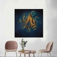 thumbnail image 2 of Luxury Art, Modern Art Canvas, Contemporary Art, Octopus, Trendy Canvas Art, Octopus Canvas Art, Gold Wall Decor, Animal Poster, Canvas Wall Decor - Black Framed, 2 of 6