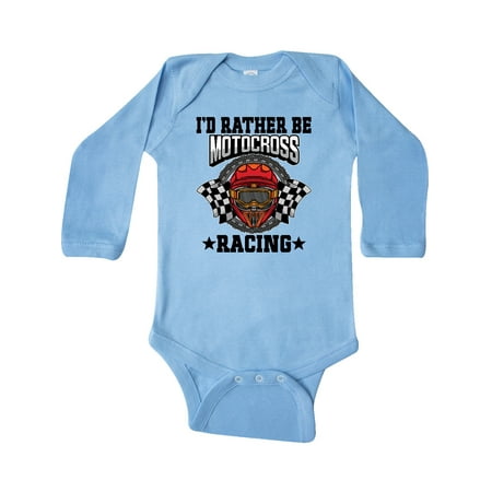 

Inktastic Id Rather Be Motocross Racing Gift Baby Boy Long Sleeve Bodysuit