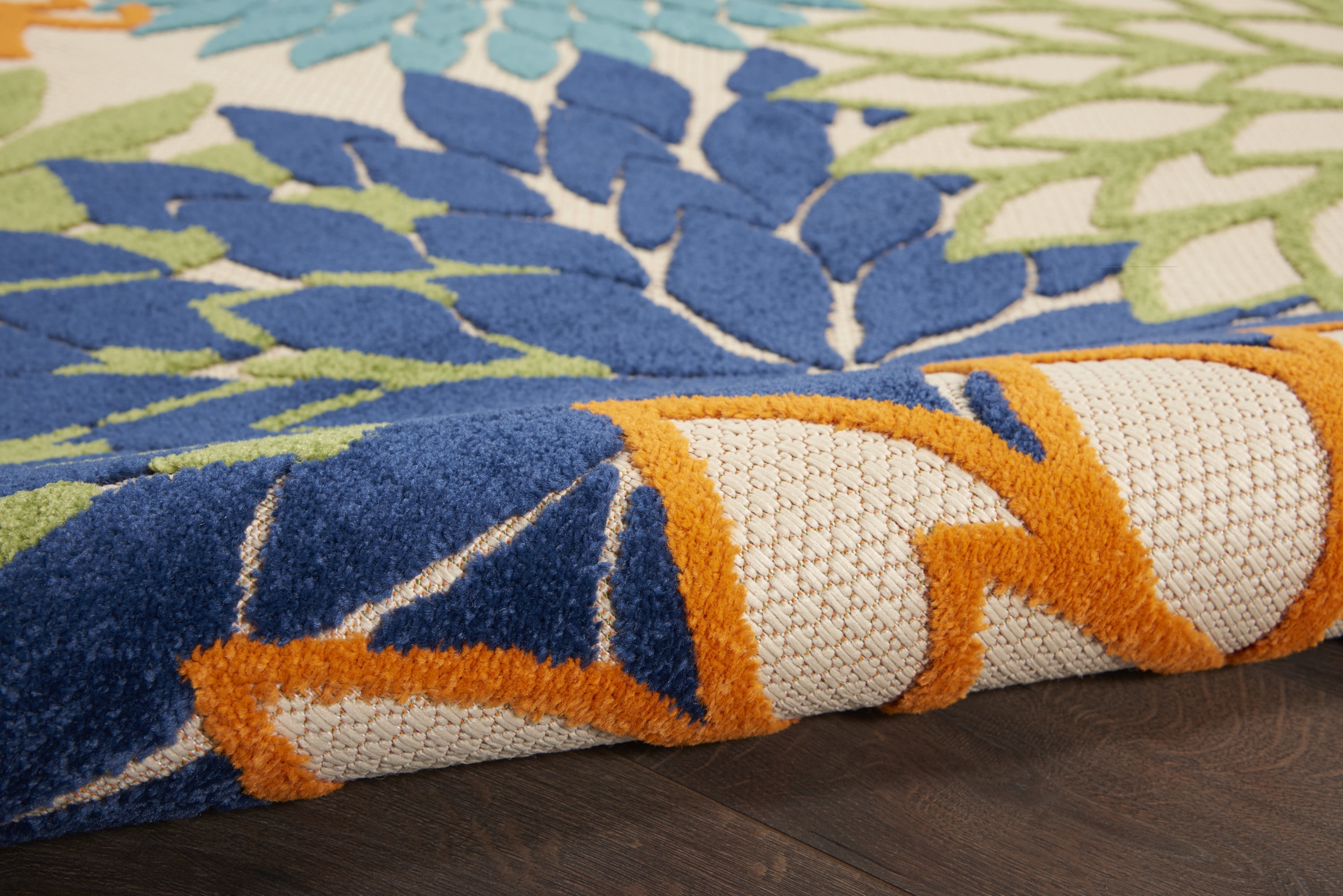 Nourison Tropical Oasis Indoor/Outdoor Modern Floral Multicolor 3'6" x 5'6" Area Rug, (4' x 6')