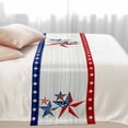thumbnail image 3 of Bed Runner Scarf for Queen Size Bed, 4th of July Beds Scarf Throws for Foot of Bedding, Independence Day Star American Flag Vintage Decorative Beds Runners for Bedroom Guestroom, 83"x20", 3 of 8