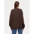 thumbnail image 5 of Women'S Sweater Crew Neck Long Sleeve Pullover Loose Fit Soft Knit Ribbed Hem Fall Winter Outfit Coffee Color One size, 5 of 9