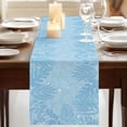 thumbnail image 3 of Table Runners 108 Inches Long Dress Scarves, Blue Leaves Farmhouse Coffee/Dining/Kitchen Table Runner for Living Room, Summer Botanical Pastoral 13x108 Inch, 3 of 9