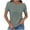 Green, variant on ZyeKqe Womens Tops Eyelet Short Sleeve Shirts Round Neck T Shirts Loose Fitted Blouses Top