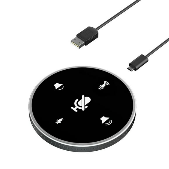 Haut-parleur de Conférence USB de Bureau Microphone Haut-Parleur Intégré 360° Omnidirectionnel PC Ordinateur Micro à Condensateur avec Fonction de Sourdine Réglage Prêt à l'Emploi Compatible avec Windows pour PC la