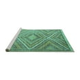 thumbnail image 2 of Ahgly Company Machine Washable Indoor Rectangle Southwestern Turquoise Blue Country Area Rugs, 7' x 9', 2 of 4
