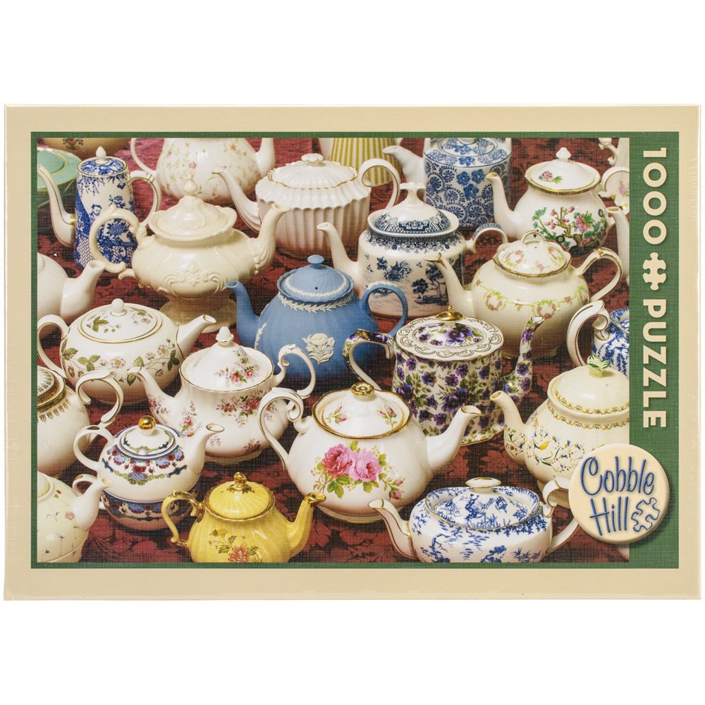 Teapots Jigsaw Puzzle (1000 Piece), Proudly made in the USA. By Cobble