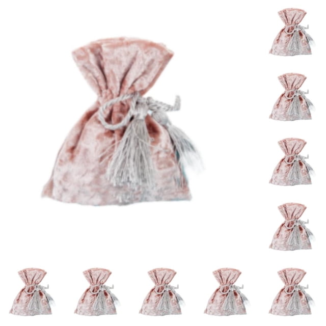 Advancent Candy Drawstring Bag Fiesta de cumpleaños de vacaciones Chocolates Juguetes Favores Regalos Paquete de almacenamiento Bolsa Niños Rosa 10piezas