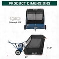 thumbnail image 5 of Senfot 50 Inch Extra Large Capacity Blue Carbon Steel Tow Behind Lawn Sweeper Detachable Storage Bag Towable Design for Lawn Grass Leaves Pine Needle Pickup, 5 of 7