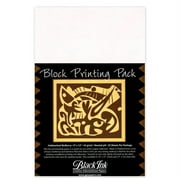 Black Ink Block Printing Pack - 9" x 12", Unbleached Mulberry, 25 Sheets