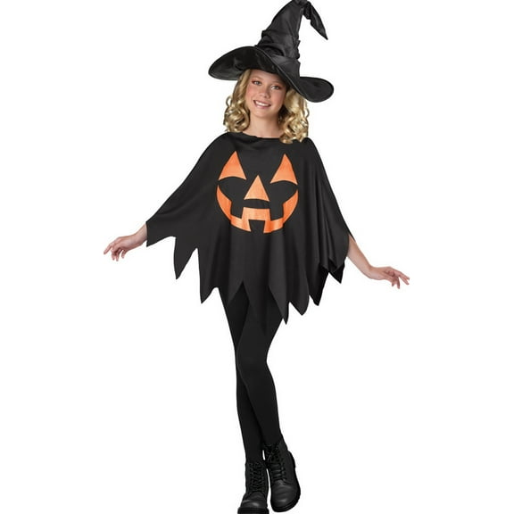 Morris Costumes Jack O Lantern Child Poncho