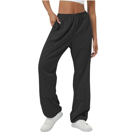 Kmdttou Cargo Pants for Women Plus Size Casual And Fashionable Elastic Waistband Pocket Pants