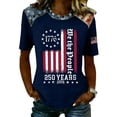 thumbnail image 2 of Women's Vintage Celebration 250Th Anniversary Red Wine Casual T-Shirt Patriotic Shirts for Women, 2 of 4