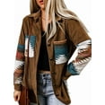 thumbnail image 2 of Womens Corduroy Flannel Shirt Long Sleeve Button Down Loose Shacket Jacket with Pockets Khaki S, 2 of 8