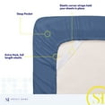 thumbnail image 4 of Sweet Home Collection Queen Sheet Sets, Classic 1800 Series Deep Pocket 4 Piece, Luxury Soft Microfiber Bed Sheet Sets, Denim, 4 of 5