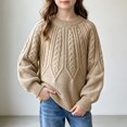 thumbnail image 4 of StSilkitty Boys Girls Pullover Sweaters Long Sleeve Crewneck Cable Knit Sweater Tops Fall Winter Warm Clothes Size 6-12, 4 of 7