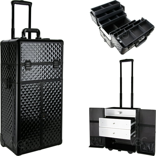 Professional Artist Rolling Train Makeup Case Organizer Cosmetics