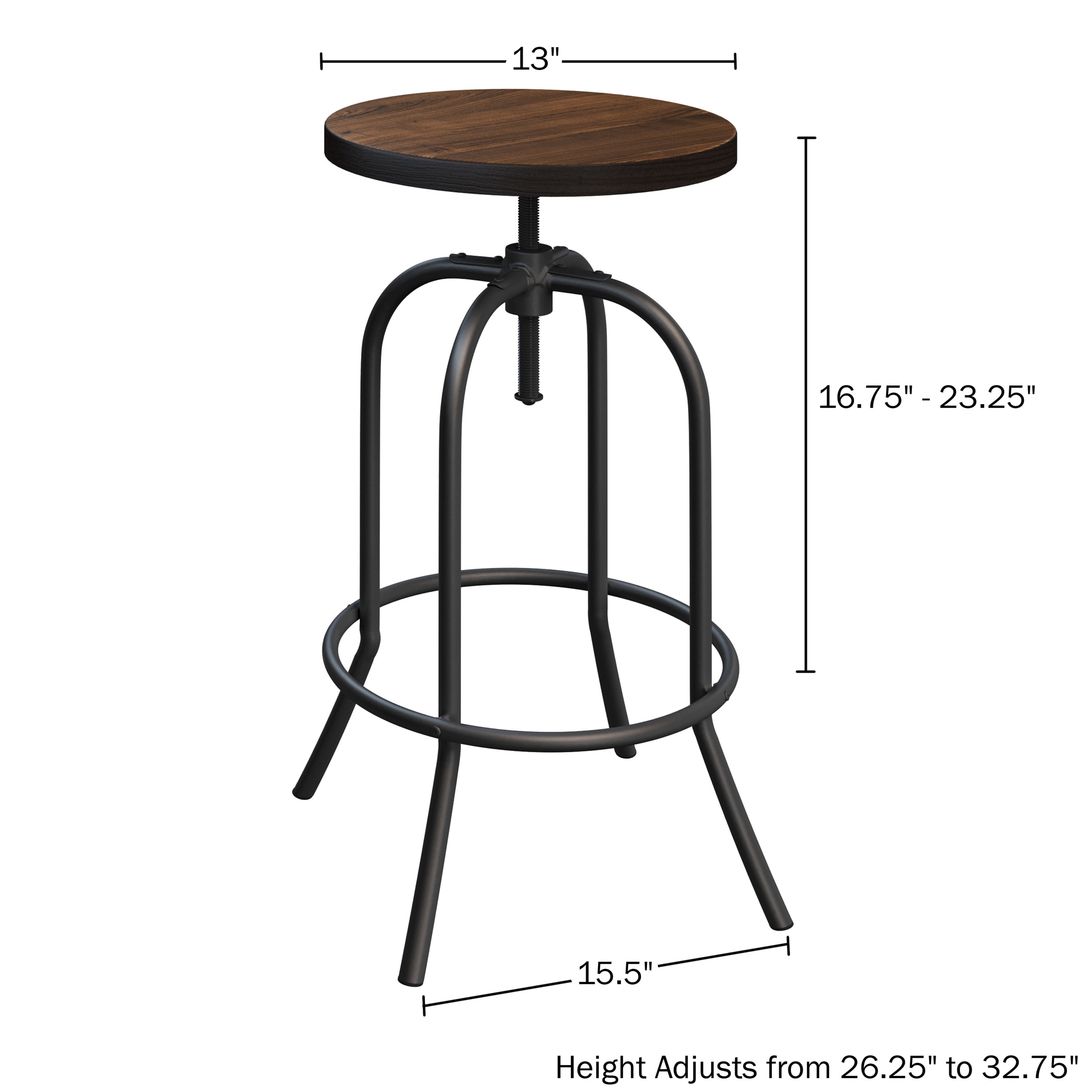 Lavish Home Set of 2 Swivel and Adjustable Bar Stools for Bar or Counter