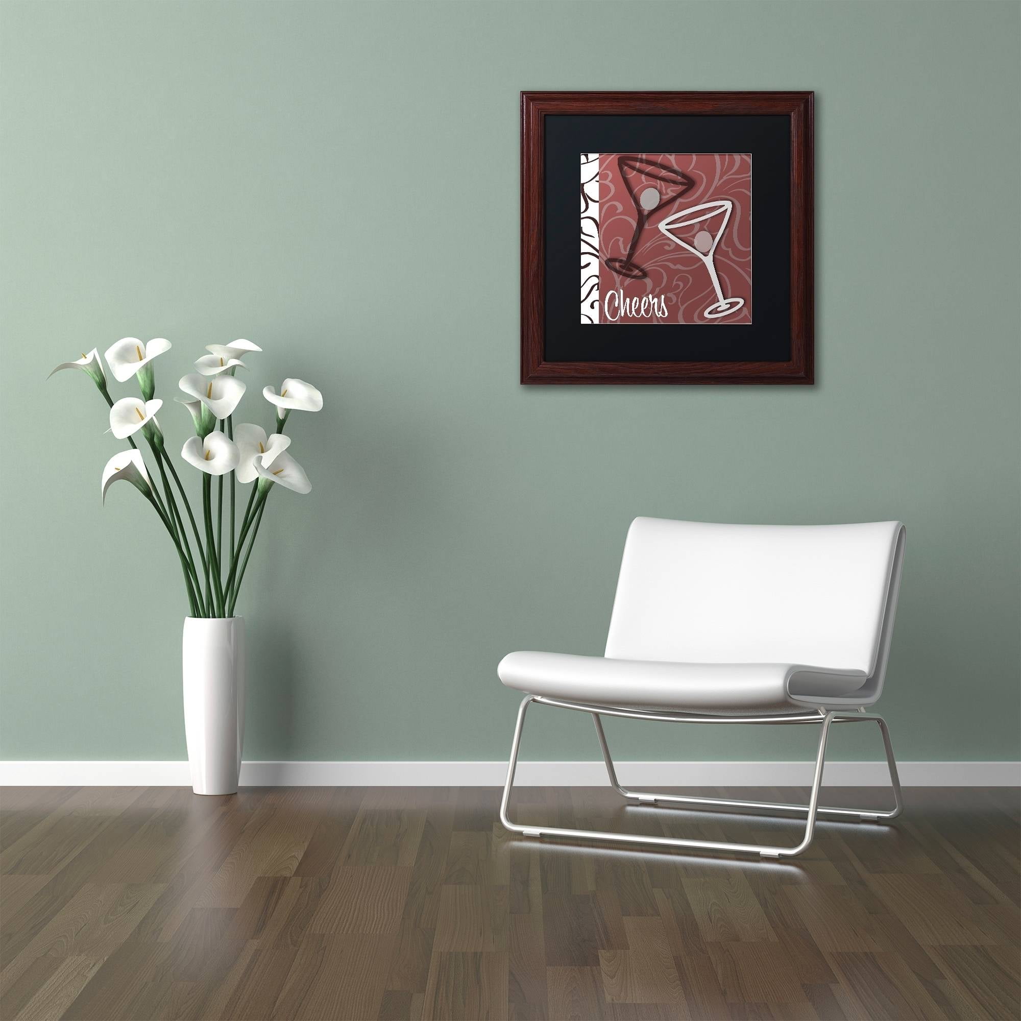 Trademark Fine Art "Cheers I" Canvas Art by Color Bakery Black Matte, Wood Frame