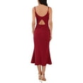thumbnail image 3 of INSPIRE CHIC WOMLAYOUT Women's Sleeveless Bodycon Dresses Spaghetti Strap Ruffled Cocktail Party Midi Dress L Wine Red, 3 of 6