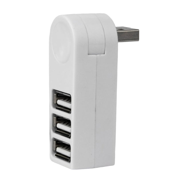 Hub USB 2,0 de 3 puertos, adaptador de caja divisora de repuestos prácticos giratorios de 270 grados para teclado , Blanco Macarena Concentrador USB