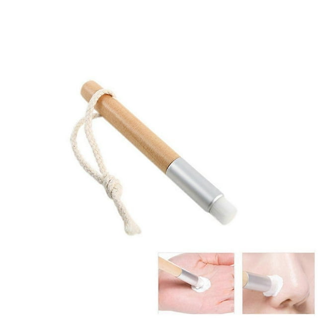 Nasal Wash Brush for Deep Cleaning with Ultrafine Microfiber Hair and Hanging String 5pcs Chocolate Wood and Nylon
