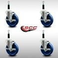thumbnail image 2 of 5 Inch SS Solid Poly Swivel 7/8 Inch Expanding Stem Caster Set with Brake SCC, 2 of 2
