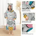 thumbnail image 3 of FORMRS Wearable Blanket Hoodie with Sleeves for Kids Cozy Flannel Sweatshirt, Cute Cat Pattern, 3 of 7