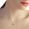 thumbnail image 3 of Galaxy Gold 14K Solid Yellow Gold 14" Modern Heart Necklace with 4.06 CTW Natural Citrine, Peridot, and Diamonds, 14"-24" Sizes, Symbol of Warmth and Growth, 3 of 3