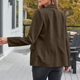thumbnail image 4 of BiZtdJrK Womens Fall Slim Fit Business Blazers Casual Button Open Front Blazer Cardigan Outdoor Long Sleeve Lapel Suit Jackets Brown L, 4 of 9