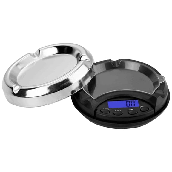Digital Jewelry Scale, 0.01g High Accuracy Portable Ashtray Electronic Scale, Mini Gram Scale with Digital Display For Measuring Gold Silver Gemstones Herbs (Battery Not Include), 1Pc(Black,3.5x3.5")