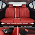 thumbnail image 4 of Juego completo de fundas para asientos de coche Coverado, de piel roja, impermeables, 4 of 9