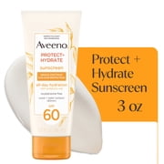 Aveeno Protect + Hydrate SPF 60 Sunscreen for Body & Face, 3 fl oz