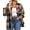 Black Orange, variant on Plus Size Flannel Plaid Shirts for Women Long Sleeve Button Down Shirts Casual Loose Blouses Tops